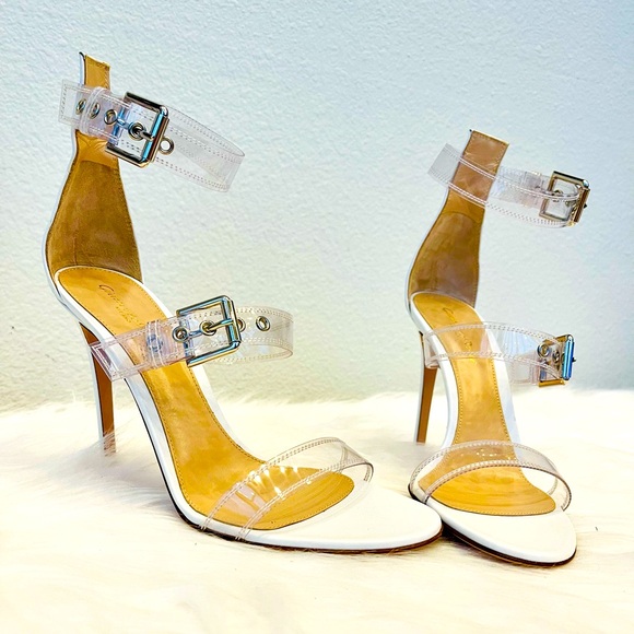 New GIANVITO ROSSI
White Leather + Clear Ankle Straps + Metal Buckles EU Size 39 - Picture 4 of 15